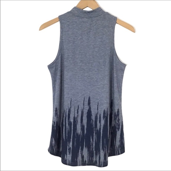 Loveriche Sleeveless High Neck Top Size S Blue Tie Dye Look Long Length NWT - Picture 6 of 8